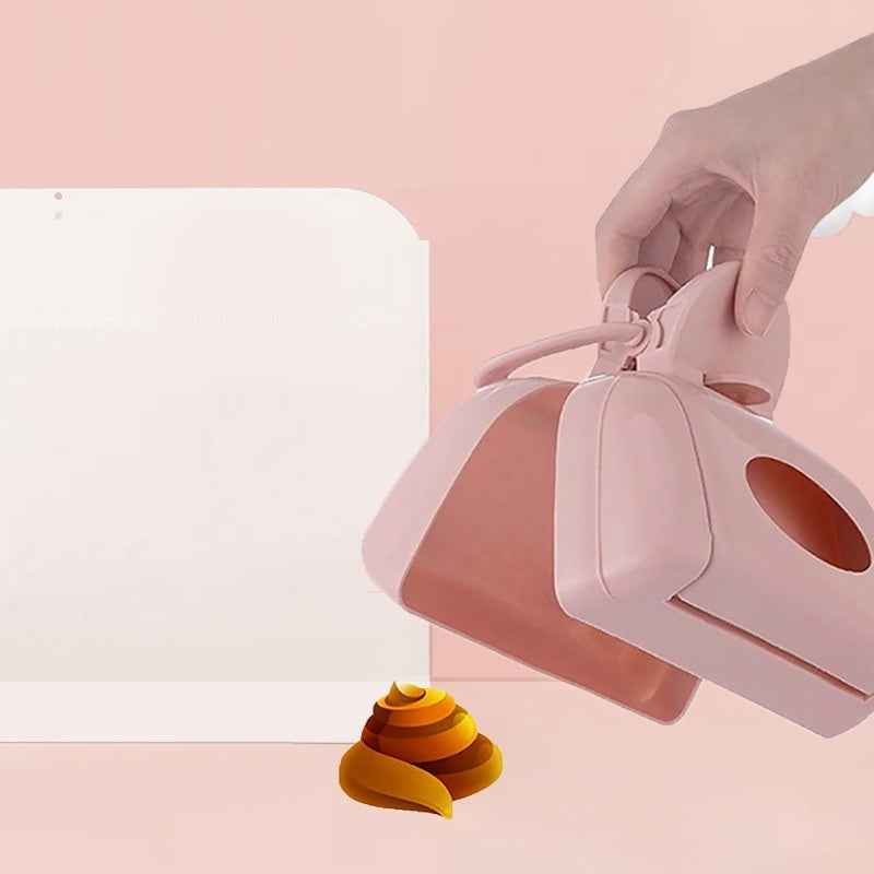 Pooper Scooper, Portable Handheld Dog Pooper Scooper ideal for Walking Medium and Small Dogs Outside the Yard or Traveling Outdoors, Puppy Poop Scooper with Container and 10 Pcs Poop Bags included