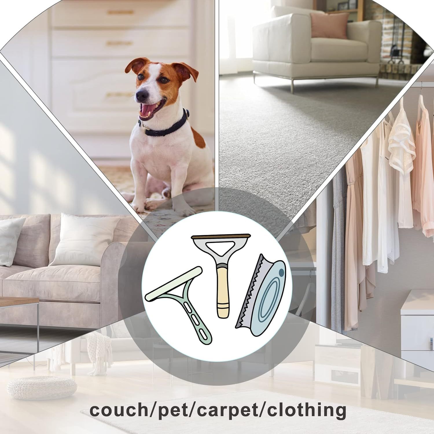 Pet Hair Remover 5 Pack, Portable Dog Cat Hair Remover, Lint Remover, Reusable Pet Hair Removal Tool, Lint Shaver Cleaner Pro, Carpet Scraper for Couch Furniture, Blanket, Clothing, Carpet, Rugs