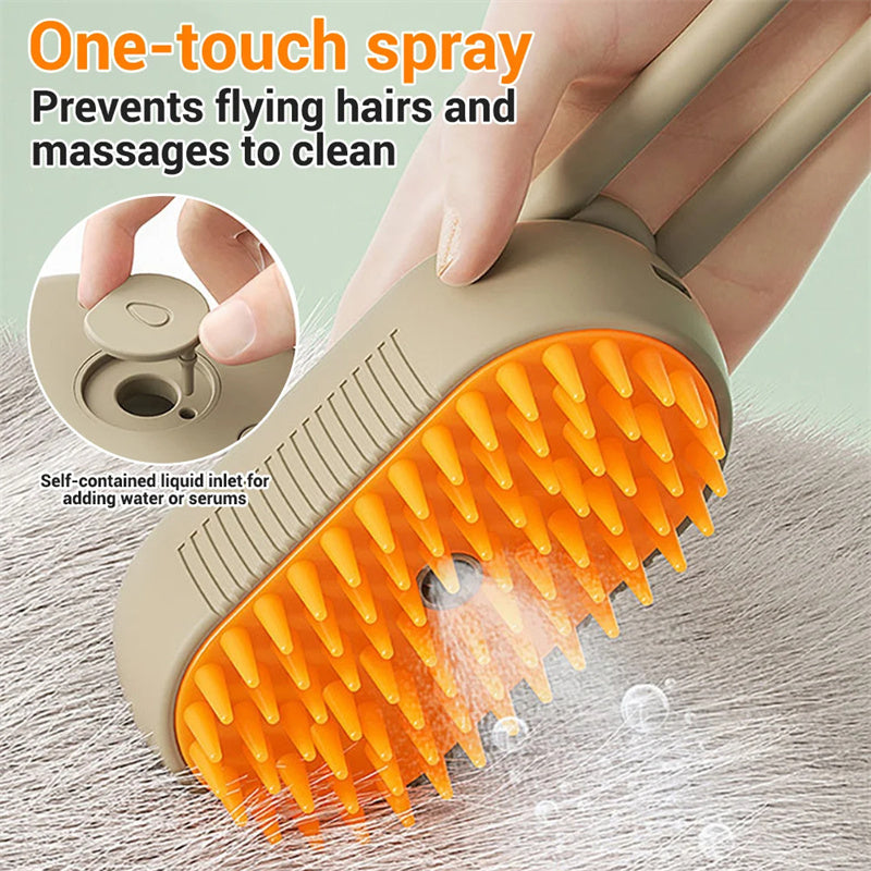 Cat Steam Brush Cat Brush for Shedding Steam Cat Brush Dog Brush with Steam Self Cleaning Pet Hair Cleaning Brush Comb for Cats Dogs Spray 3 in 1 Cat Brush for Pet Grooming