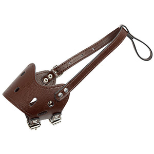 Leather Muzzle for Dogs - Secure Basket - Breathable and Adjustable - Soft Muzzle for Medium Large Breeds - Anti Biting Barking Chewing - Adjustable with Two Straps Helps Prevent Biting