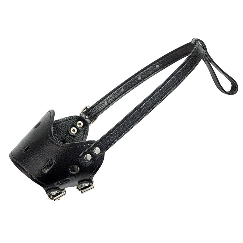 Leather Muzzle for Dogs - Secure Basket - Breathable and Adjustable - Soft Muzzle for Medium Large Breeds - Anti Biting Barking Chewing - Adjustable with Two Straps Helps Prevent Biting