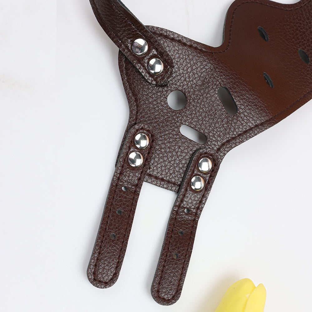 Leather Muzzle for Dogs - Secure Basket - Breathable and Adjustable - Soft Muzzle for Medium Large Breeds - Anti Biting Barking Chewing - Adjustable with Two Straps Helps Prevent Biting