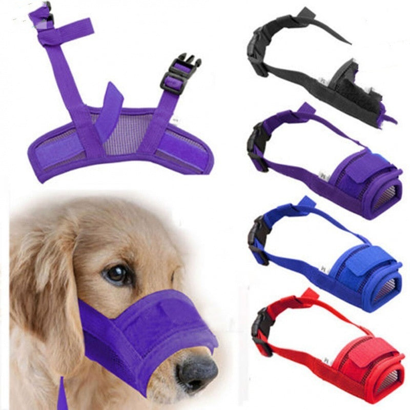Dog Muzzle, Soft Nylon Dog Muzzle to Prevent Biting Barking and Chewing, Breathable Drinkable Adjustable Loop Pet Muzzle for Small Medium Large Dogs, Dog Muzzle for Safety Protection