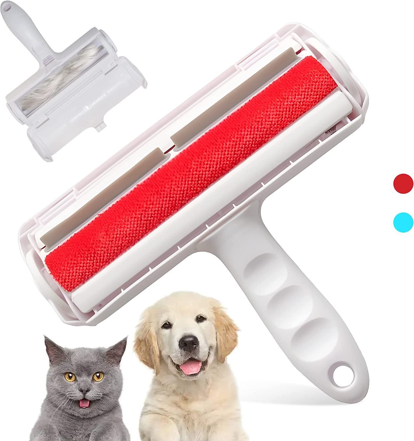 Pet Hair Remover - Lint Roller for Pet Hair - Cat and Dog Hair Remover for Couch, Furniture, Carpet, Car Seat, Reusable Roller with Self-Cleaning Base - Upgraded Animal Fur Removal Tool
