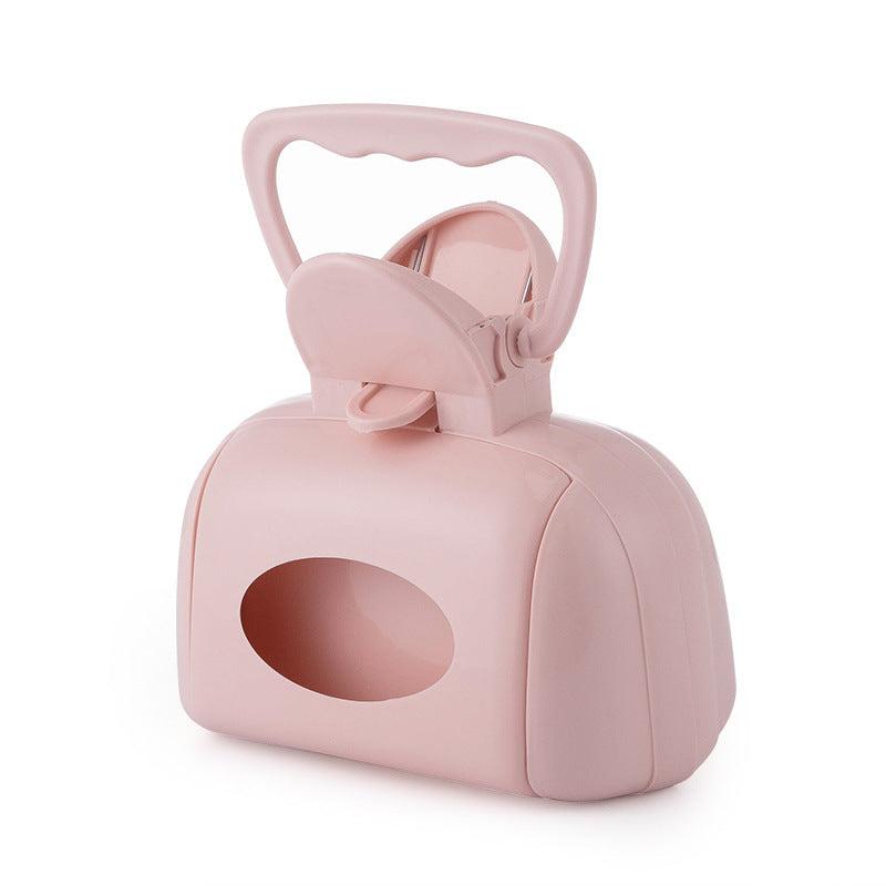 Pooper Scooper, Portable Handheld Dog Pooper Scooper ideal for Walking Medium and Small Dogs Outside the Yard or Traveling Outdoors, Puppy Poop Scooper with Container and 10 Pcs Poop Bags included