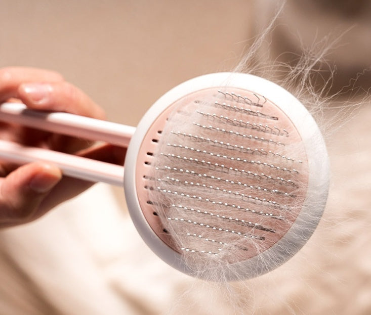 Cat Self Cleaning Slicker Brush, Pets Skin Friendly Cat Brush for Dogs Cats Grooming Brush Tool Easy to Remove Loose Undercoat, Mats Tangled Hair Slicker Massage Cats Hair Brush