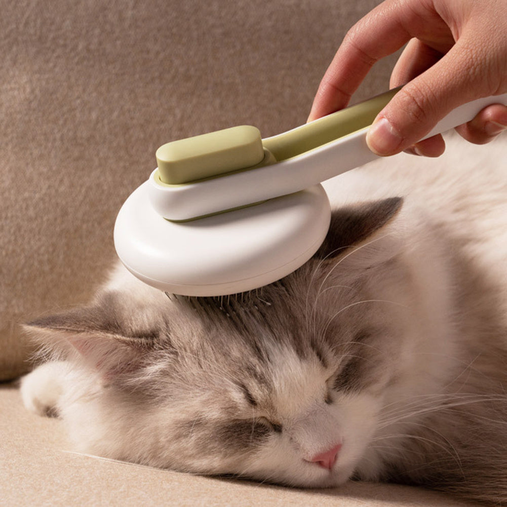 Cat Self Cleaning Slicker Brush, Pets Skin Friendly Cat Brush for Dogs Cats Grooming Brush Tool Easy to Remove Loose Undercoat, Mats Tangled Hair Slicker Massage Cats Hair Brush