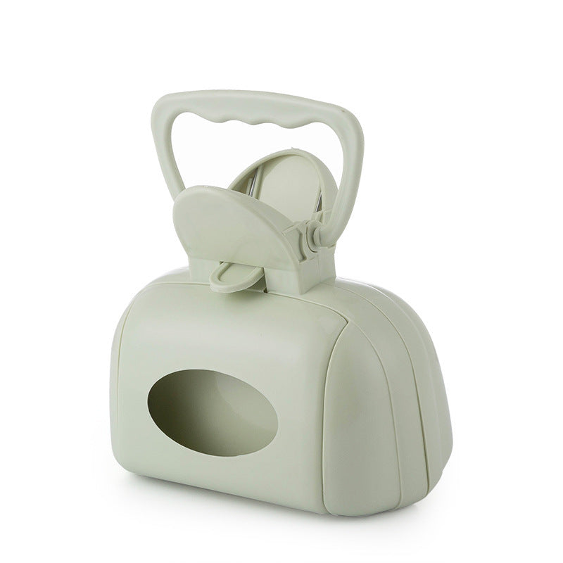 Pooper Scooper, Portable Handheld Dog Pooper Scooper ideal for Walking Medium and Small Dogs Outside the Yard or Traveling Outdoors, Puppy Poop Scooper with Container and 10 Pcs Poop Bags included