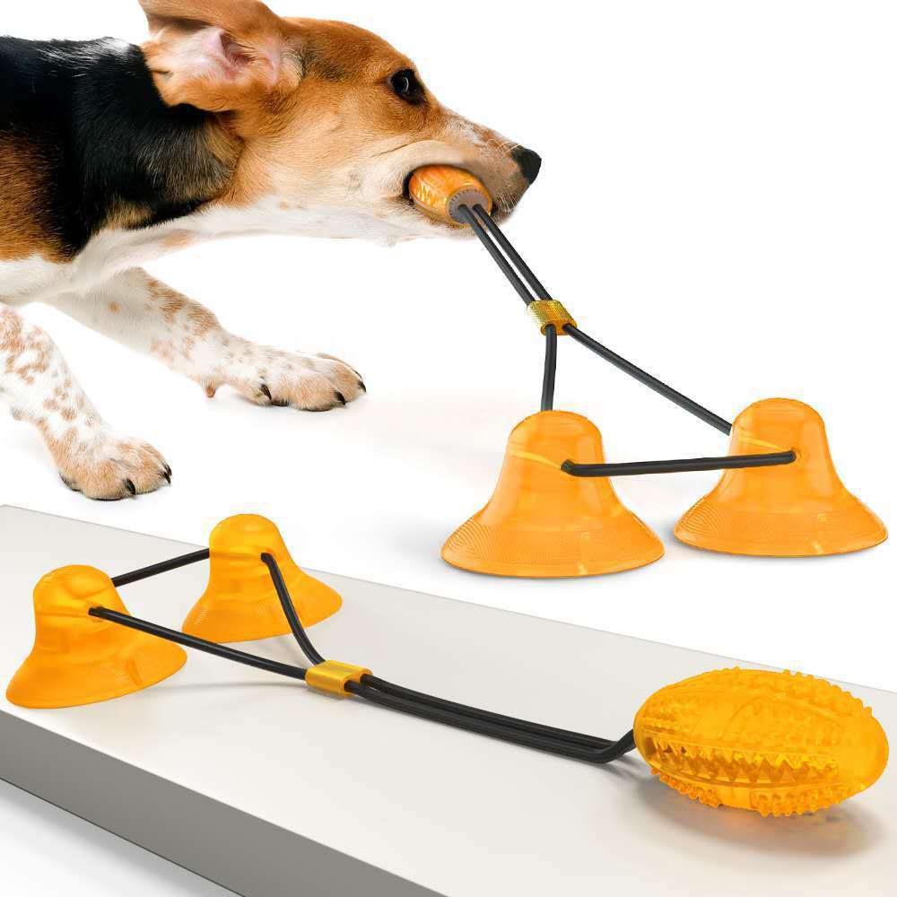 Dog Toys for Aggressive Chewers Interactive Teething Boredom and Stimulating Tug of War Suction Cup Puzzle Indestructible Puppy Rope Enrichment Teeth Cleaning Ball Accessories for Small Large Dogs