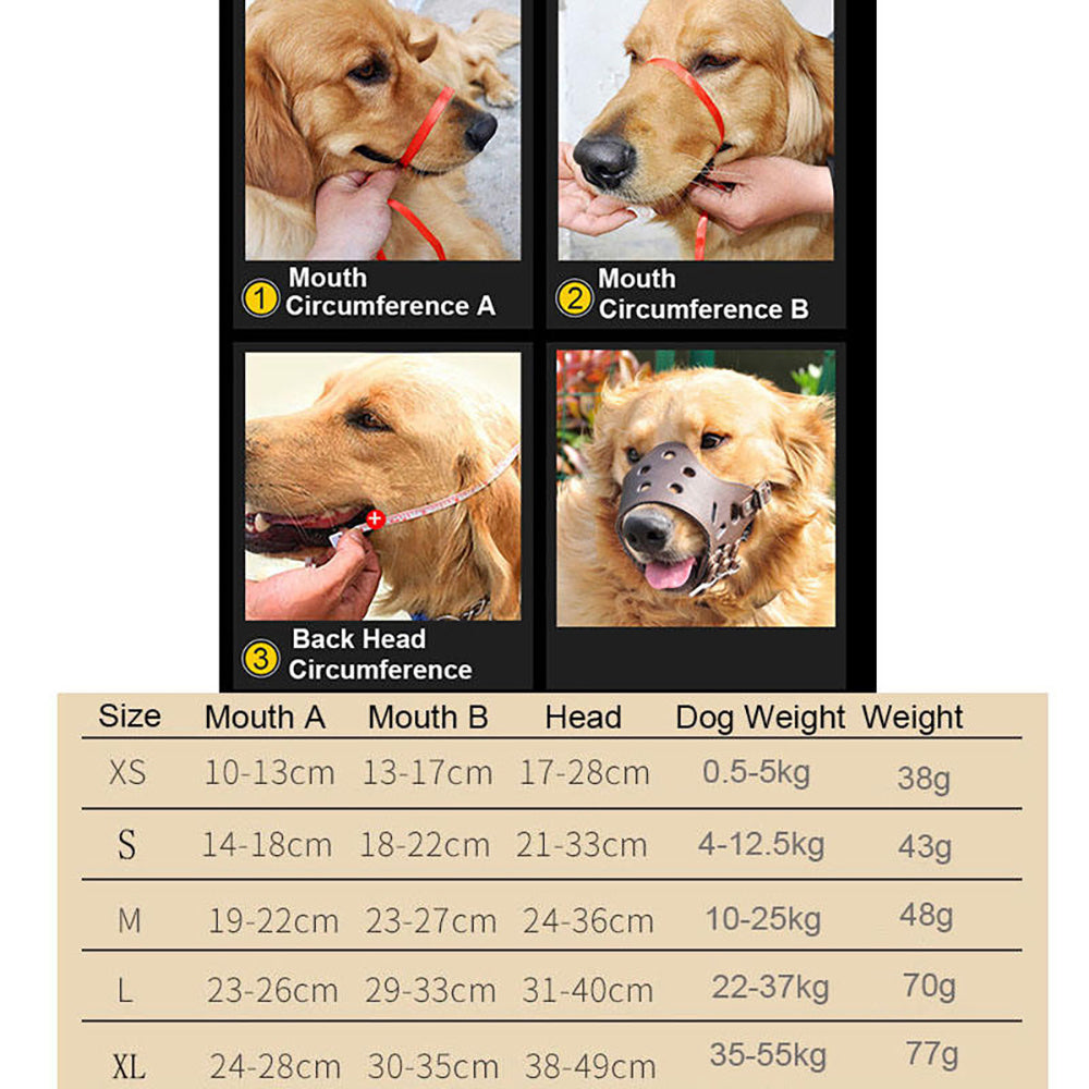Leather Muzzle for Dogs - Secure Basket - Breathable and Adjustable - Soft Muzzle for Medium Large Breeds - Anti Biting Barking Chewing - Adjustable with Two Straps Helps Prevent Biting