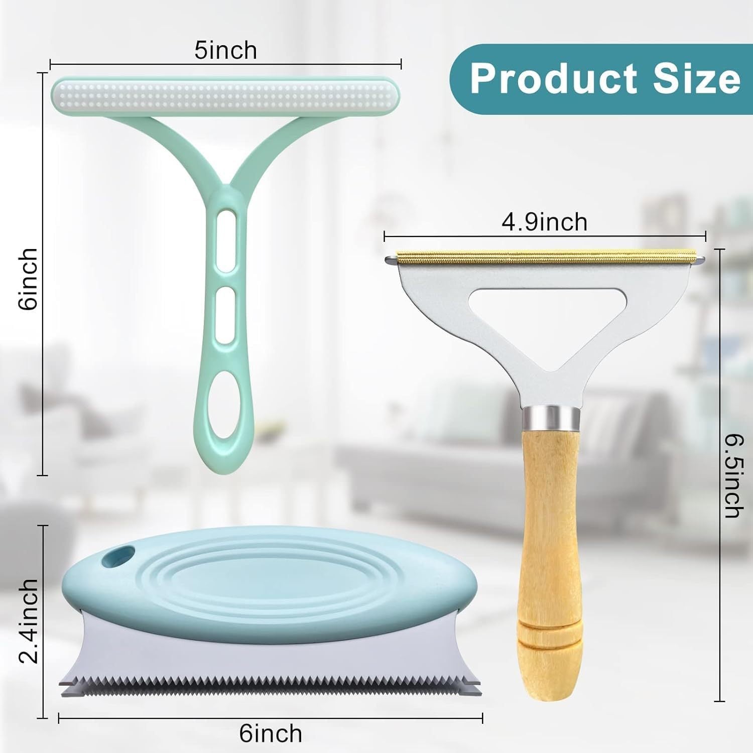 Pet Hair Remover 5 Pack, Portable Dog Cat Hair Remover, Lint Remover, Reusable Pet Hair Removal Tool, Lint Shaver Cleaner Pro, Carpet Scraper for Couch Furniture, Blanket, Clothing, Carpet, Rugs