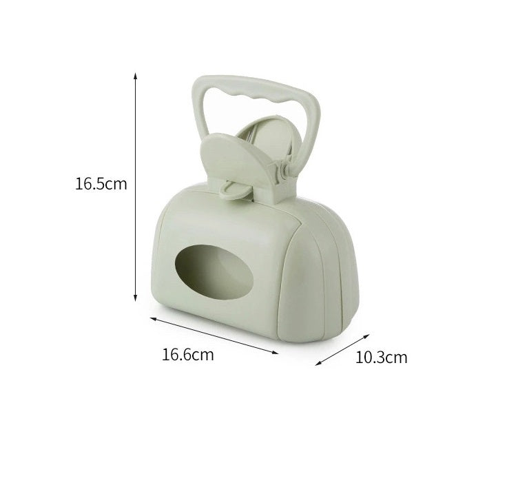 Pooper Scooper, Portable Handheld Dog Pooper Scooper ideal for Walking Medium and Small Dogs Outside the Yard or Traveling Outdoors, Puppy Poop Scooper with Container and 10 Pcs Poop Bags included
